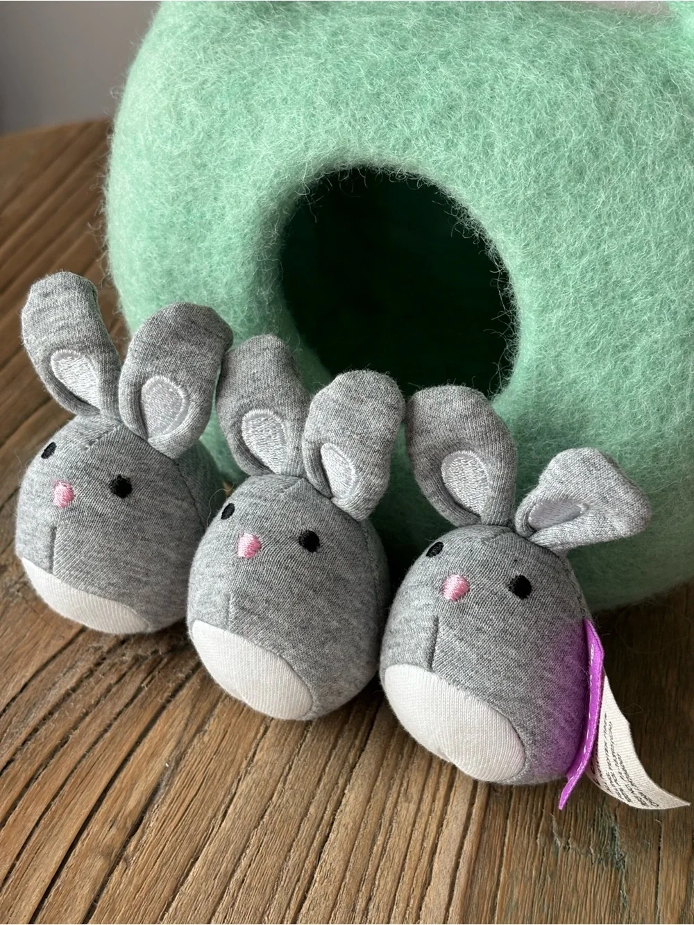 Lovevery Bunnies In A Felt Burrow Playset